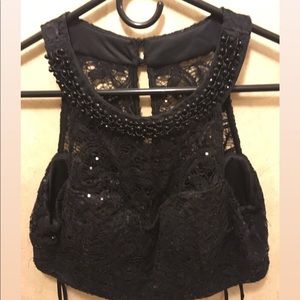 BALLGOWN BLACK/WHITE PROM DRESS 2 piece!!